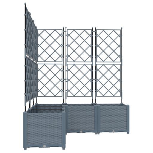 Kert Virágcserép Trellis-szel 5 db Világosszürke 120x120x143 cm