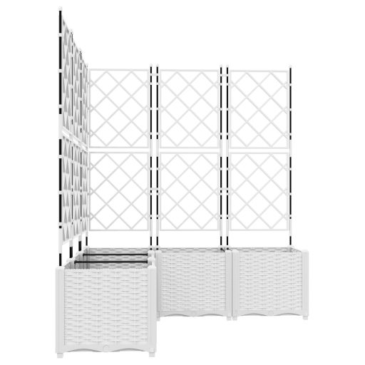 Kertészeti Beültető Trellisszel 5 db Fehér 120x120x143 cm