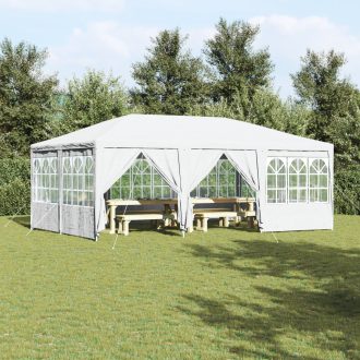Parti Pavilon 10 Oldalfallal - Fehér 6x4 m PE
