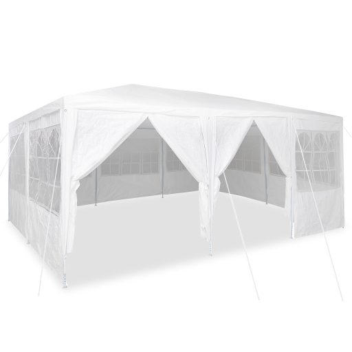 Parti Pavilon 10 Oldalfallal - Fehér 6x4 m PE
