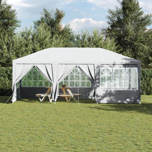 Parti Pavilon 10 Oldalfallal - Fehér 6x4 m PE