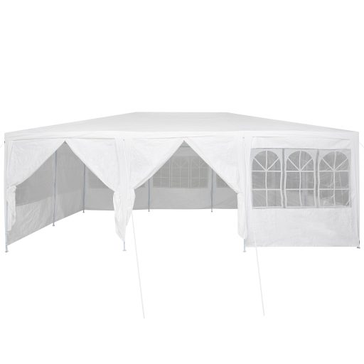 Parti Pavilon 10 Oldalfallal - Fehér 6x4 m PE