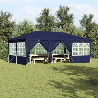Parti sátor 10 oldalfallal Kék 6x4 m PE