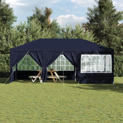 Parti sátor 10 oldalfallal Kék 6x4 m PE