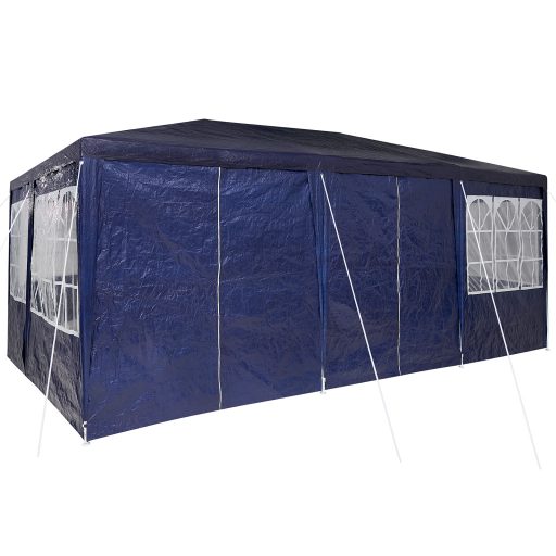 Parti sátor 10 oldalfallal Kék 6x4 m PE