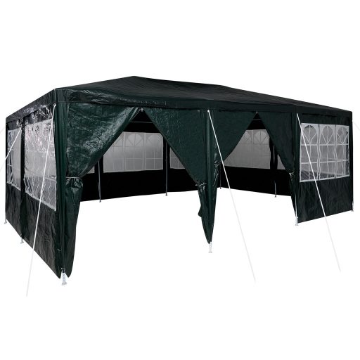 Parti sátor 10 oldalfallal Zöld 6x4 m PE