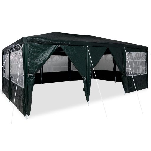 Parti sátor 10 oldalfallal Zöld 6x4 m PE