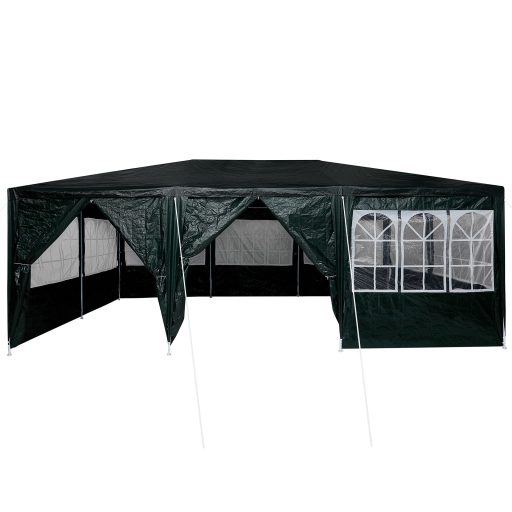 Parti sátor 10 oldalfallal Zöld 6x4 m PE