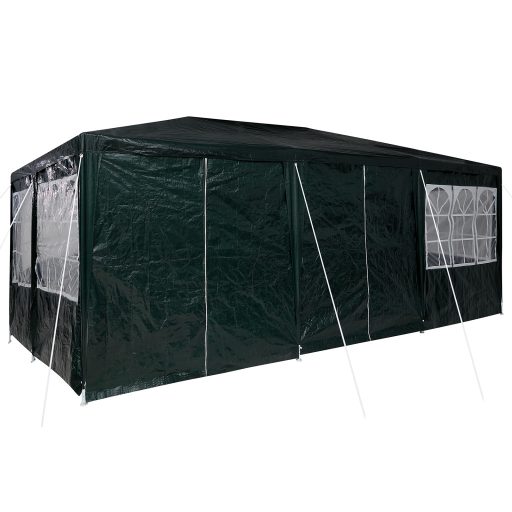 Parti sátor 10 oldalfallal Zöld 6x4 m PE