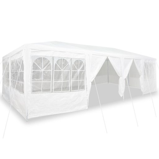Partysátor 12 Oldalfallal Fehér 8x4 m PE