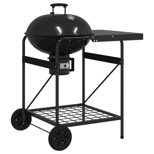 Fekete Faszenes Grill Fiókkal és Tetővel 96x72x113 cm