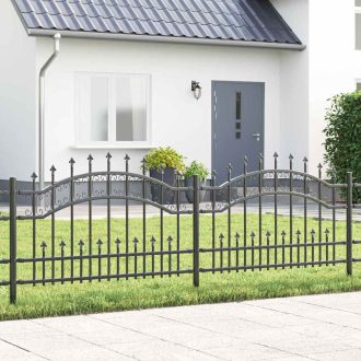 Kertkerítés Szürke 115 cm Porszórt Acél