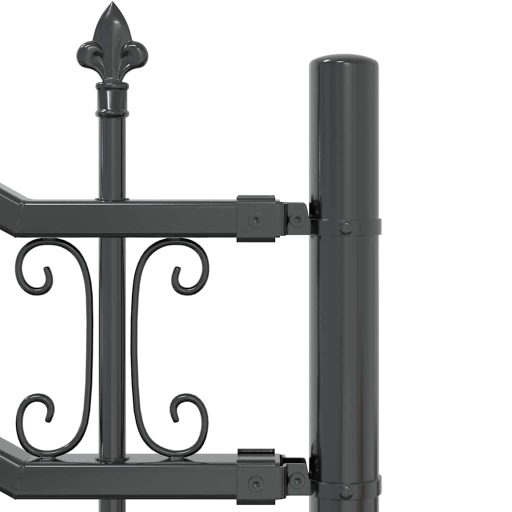 Kertkerítés Szürke 115 cm Porszórt Acél
