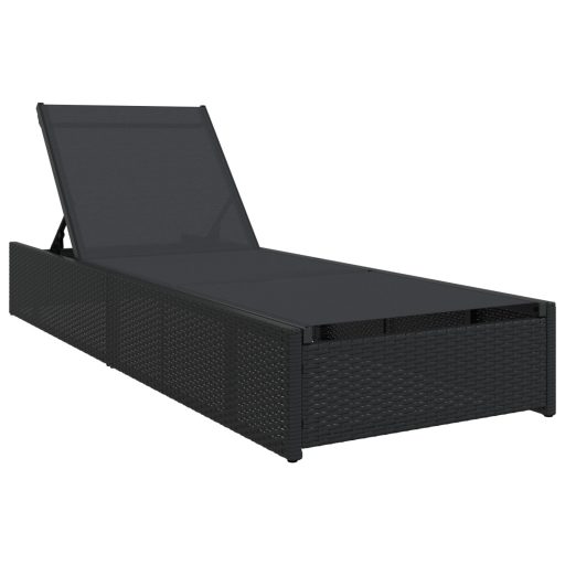 Napozóágy Fekete 60x200x27 cm Poli Rattan