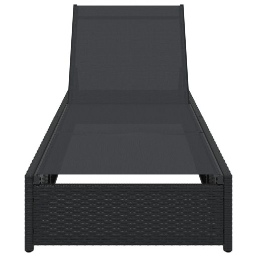 Napozóágy Fekete 60x200x27 cm Poli Rattan