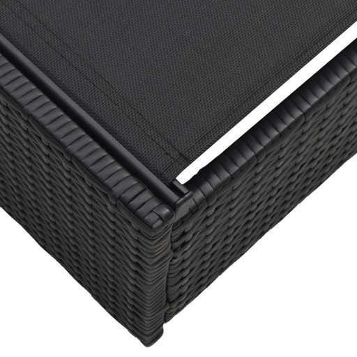 Napozóágy Fekete 60x200x27 cm Poli Rattan