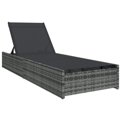 Napozóágy Szürke 60x200x27 cm Polirattan