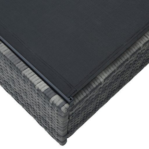Napozóágy Szürke 60x200x27 cm Polirattan