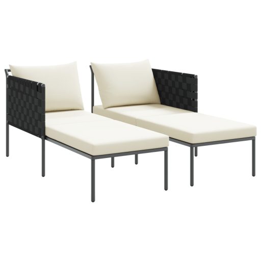 Napozóágy párnákkal 2 fő részére Anthracite 115x153x69,5 cm Acél