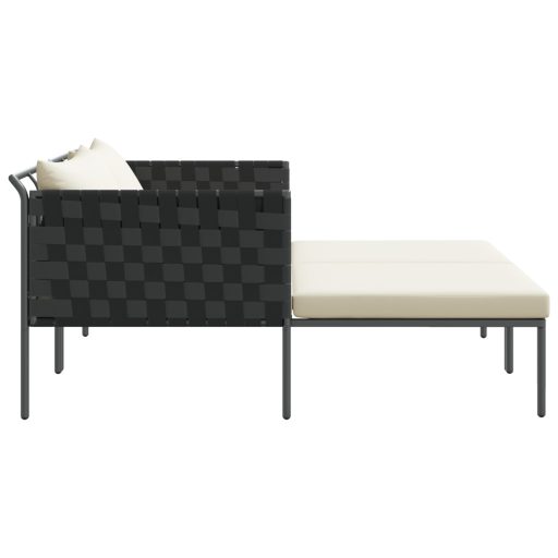 Napozóágy párnákkal 2 fő részére Anthracite 115x153x69,5 cm Acél