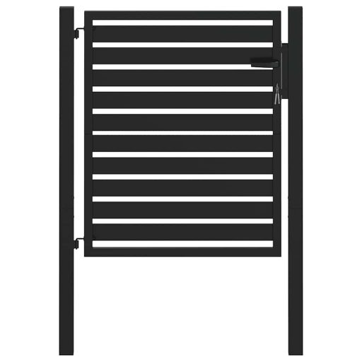 Fekete alumínium kerti kapu zárható 100x100 cm