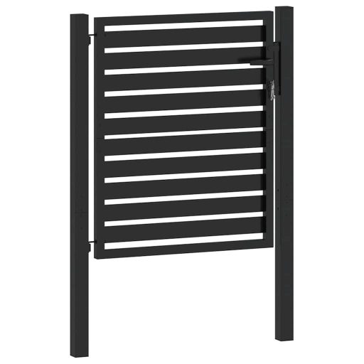 Fekete alumínium kerti kapu zárható 100x100 cm