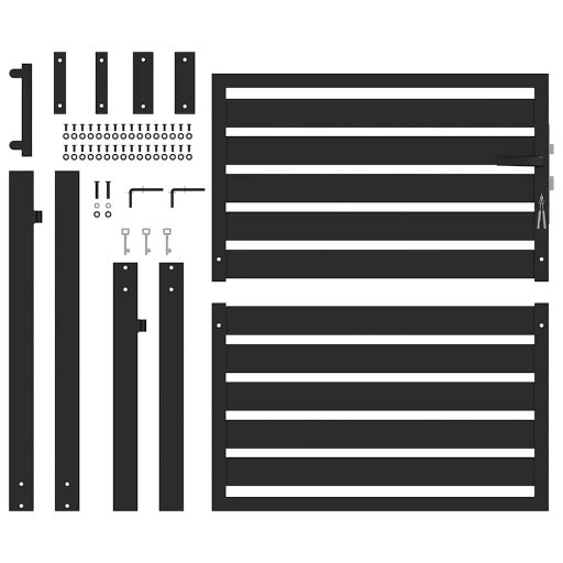 Fekete alumínium kerti kapu zárható 100x100 cm