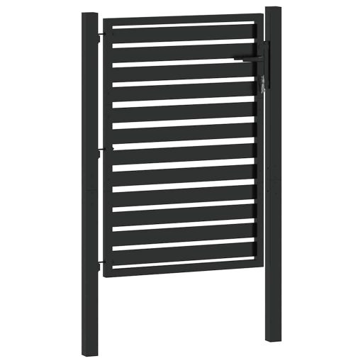 Fekete alumínium kerti kapu zárható 100x120 cm