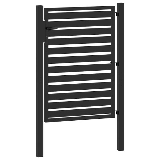 Fekete alumínium kerti kapu zárható 100x120 cm