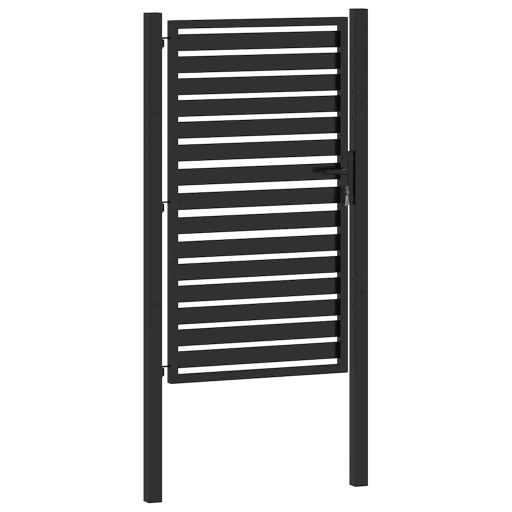 Fekete alumínium kerti kapu zárható 100x150 cm