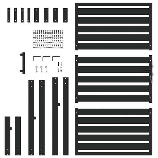 Fekete alumínium kerti kapu zárható 100x150 cm