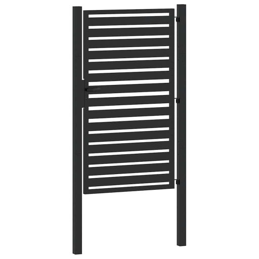 Fekete alumínium kerti kapu zárható 100x150 cm