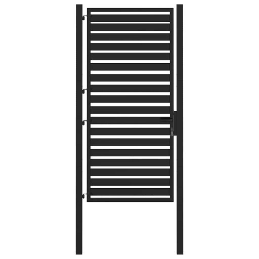 Fekete alumínium kerti kapu zárható 100x180 cm