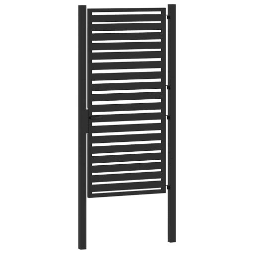 Fekete alumínium kerti kapu zárható 100x180 cm