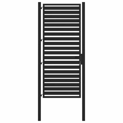 Fekete alumínium kerti kapu zárható 100x200 cm