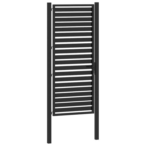 Fekete alumínium kerti kapu zárható 100x200 cm