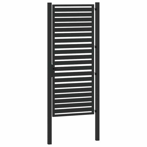 Fekete alumínium kerti kapu zárható 100x200 cm