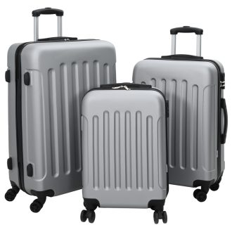  Bőrönd szett 3 db Kemény héjú Ezüst 20'' 24'' 28'' ABS