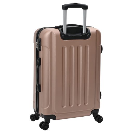 Bőrönd szett 3 db Kemény héjú Rózsaszín arany 20” 24” 28” ABS