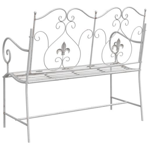 Pad Fehér Fém 104 x 54 x 93 cm Tartós Kültéri Pad