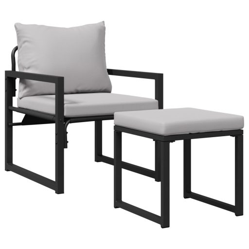 Kerti Kanapé Szett 4 pcs Fekete 61 x 72.5 x 71 cm Acél