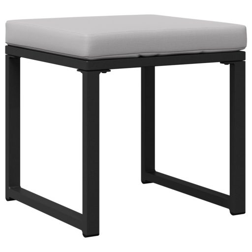 Kerti Kanapé Szett 4 pcs Fekete 61 x 72.5 x 71 cm Acél