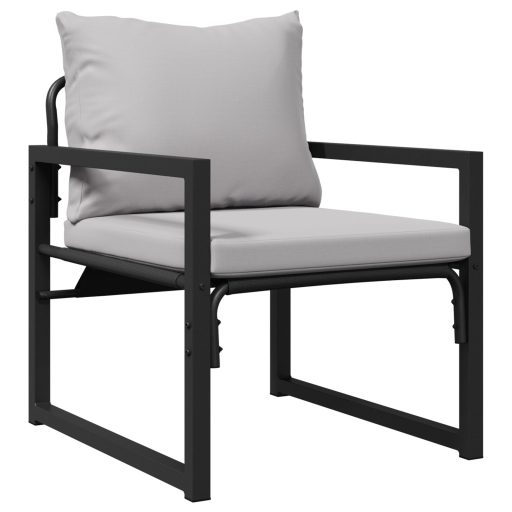 Kerti Kanapé Szett 4 pcs Fekete 61 x 72.5 x 71 cm Acél