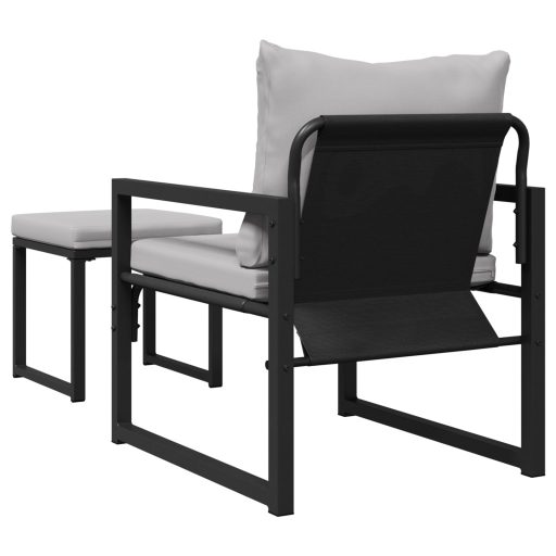 Kerti Kanapé Szett 4 pcs Fekete 61 x 72.5 x 71 cm Acél