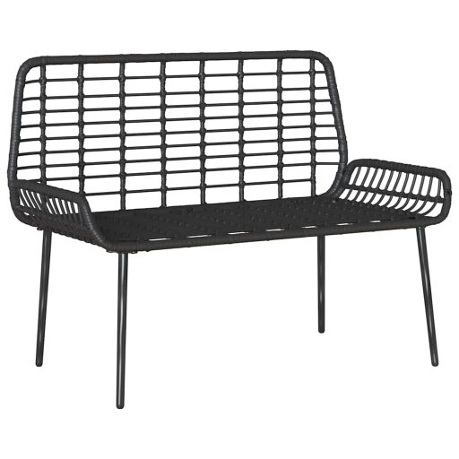Kerti pad Fekete, Antracit 109 x 63 x 83 cm Poli rattan, acél