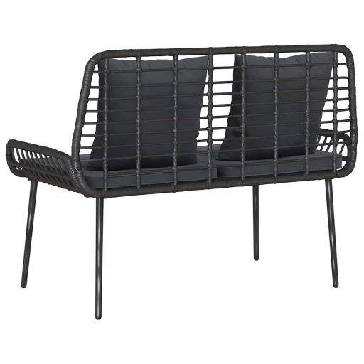 Kerti pad Fekete, Antracit 109 x 63 x 83 cm Poli rattan, acél
