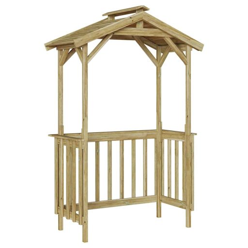 Grillsátor Barna 133.5 x 63 x 200 cm Impregnál szőke fenyő