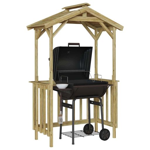 Grillsátor Barna 133.5 x 63 x 200 cm Impregnál szőke fenyő