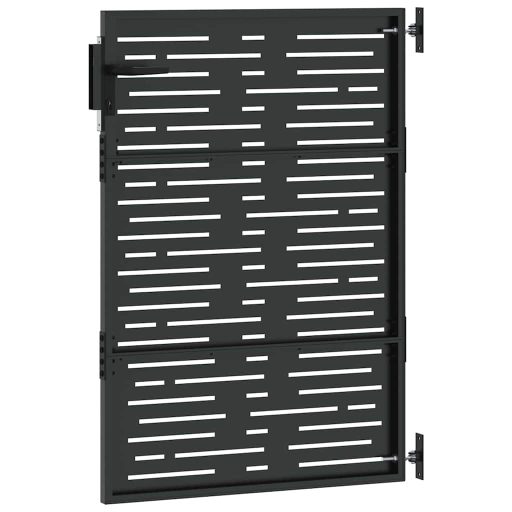 Kerti kapu Fekete 105 x 150 cm Porszórt Acél