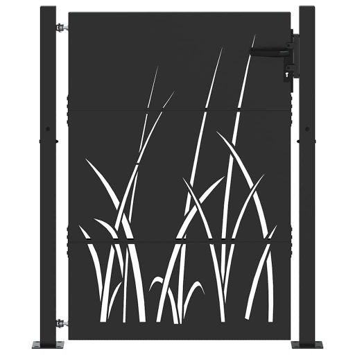 Kerti kapu Fekete 105 x 150 cm Porszórt Acél